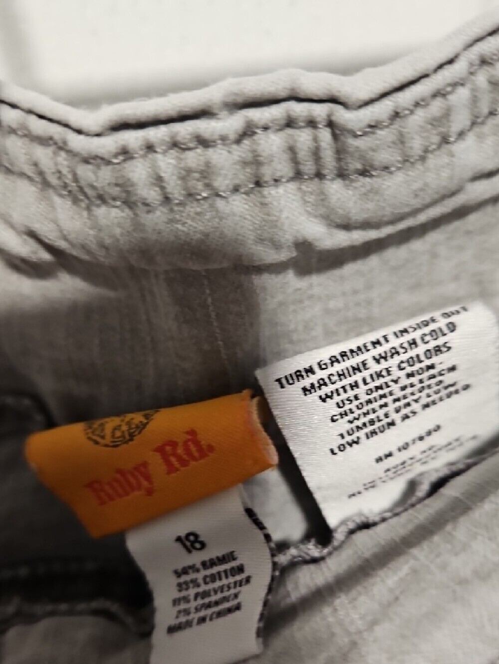 Ruby Rd. Light Gray Straight Leg Jeans - Picture 4 of 6